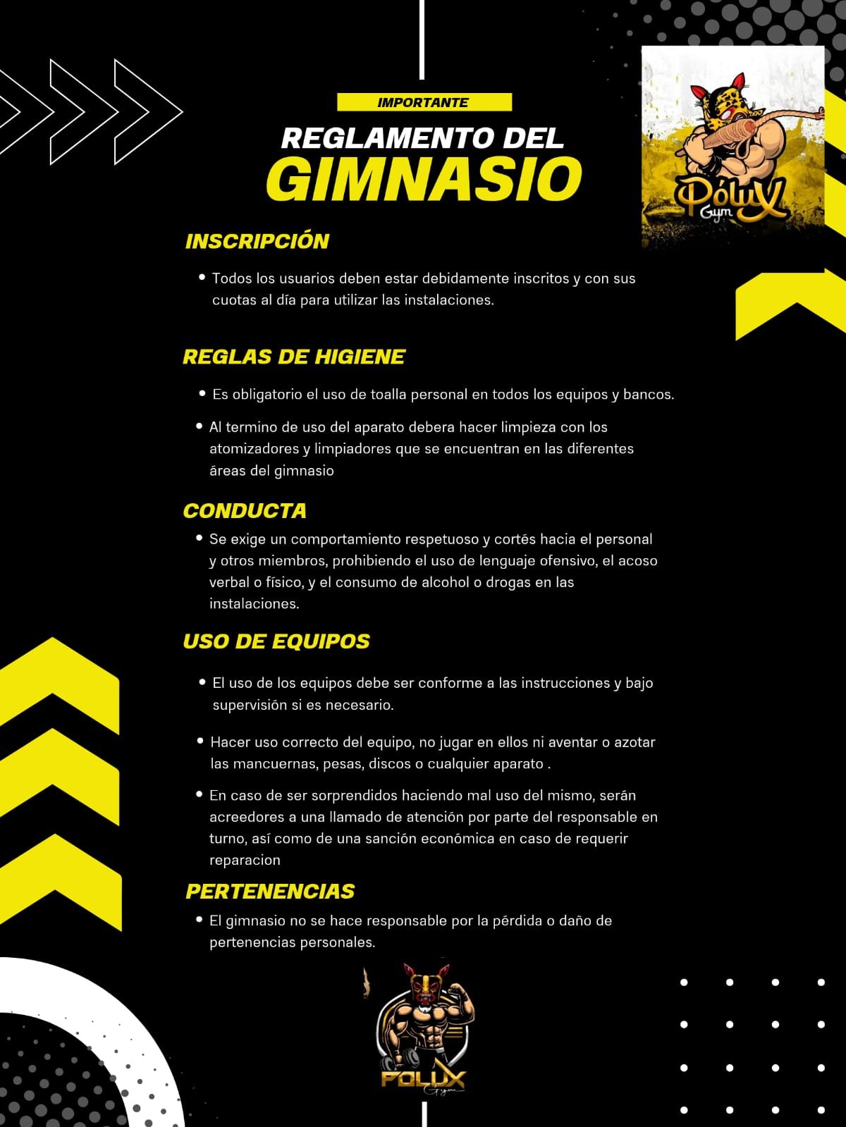 Reglamento del Gimnasio